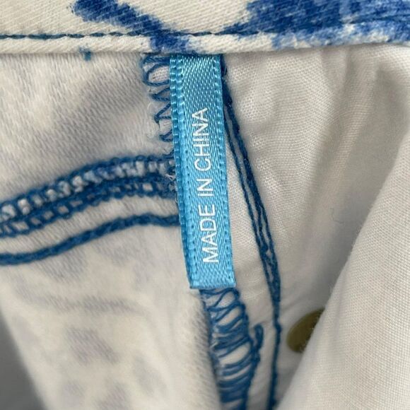 J. McLaughlin Lexi Jeans Slim Straight Leg Stretch Women 10 Blue White - Picture 8 of 10